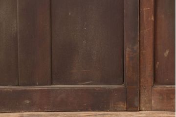 アンティーク建具　昭和初期　大正ロマンの雰囲気漂うシンプルなガラス戸2枚セット(引き戸、建具)(R-044336)