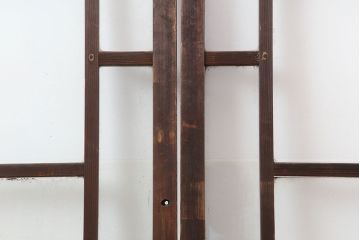 アンティーク建具　昭和初期　大正ロマンの雰囲気漂うシンプルなガラス戸2枚セット(引き戸、建具)(R-044336)