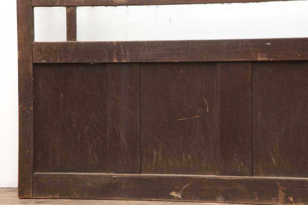 アンティーク建具　昭和初期　大正ロマンの雰囲気漂うシンプルなガラス戸2枚セット(引き戸、建具)(R-044336)