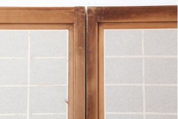 アンティーク建具　昭和初期　風情のある空間づくりにおすすめな引分猫間障子戸2枚セット(引き戸、建具)(R-044337)