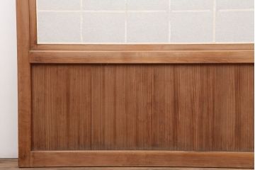 アンティーク建具　昭和初期　風情のある空間づくりにおすすめな引分猫間障子戸2枚セット(引き戸、建具)(R-044337)