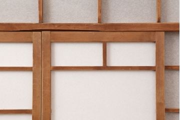 アンティーク建具　昭和初期　風情のある空間づくりにおすすめな引分猫間障子戸2枚セット(引き戸、建具)(R-044338)