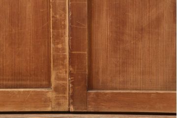 アンティーク建具　昭和初期　風情のある空間づくりにおすすめな引分猫間障子戸2枚セット(引き戸、建具)(R-044338)