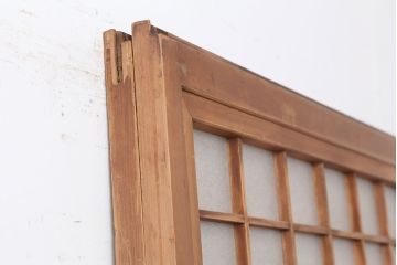 アンティーク建具　昭和初期　風情のある空間づくりにおすすめな引分猫間障子戸2枚セット(引き戸、建具)(R-044338)