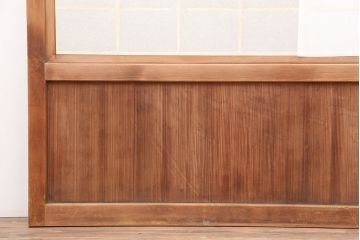 アンティーク建具　昭和初期　風情のある空間づくりにおすすめな引分猫間障子戸2枚セット(引き戸、建具)(R-044338)