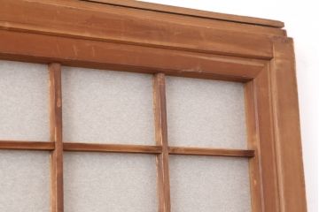 アンティーク建具　昭和初期　風情のある空間づくりにおすすめな引分猫間障子戸2枚セット(引き戸、建具)(R-044339)
