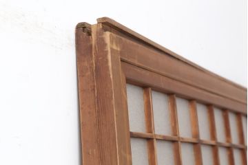 アンティーク建具　昭和初期　風情のある空間づくりにおすすめな引分猫間障子戸2枚セット(引き戸、建具)(R-044339)