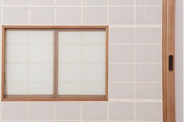 アンティーク建具　昭和初期　風情のある空間づくりにおすすめな引分猫間障子戸2枚セット(引き戸、建具)(R-044339)