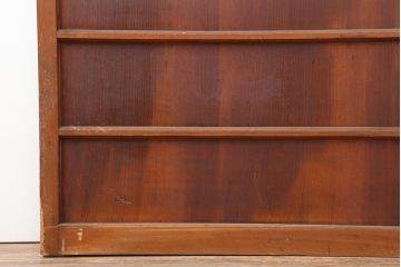 アンティーク建具　大正昭和初期　赤みがかった古い木の風合いが趣のある舞良戸2枚セット(板戸、引き戸)(R-044340)