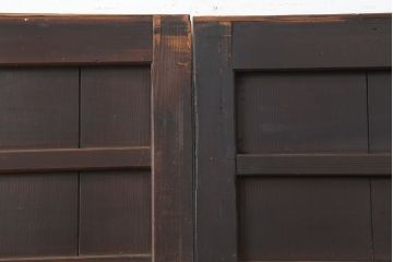 アンティーク建具　明治大正期　古民家スタイルにおすすめの舞良戸2枚セット(板戸、引き戸)(R-044341)