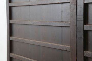 アンティーク建具　明治大正期　古民家スタイルにおすすめの舞良戸2枚セット(板戸、引き戸)(R-044341)