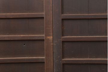 アンティーク建具　明治大正期　古民家スタイルにおすすめの舞良戸2枚セット(板戸、引き戸)(R-044341)