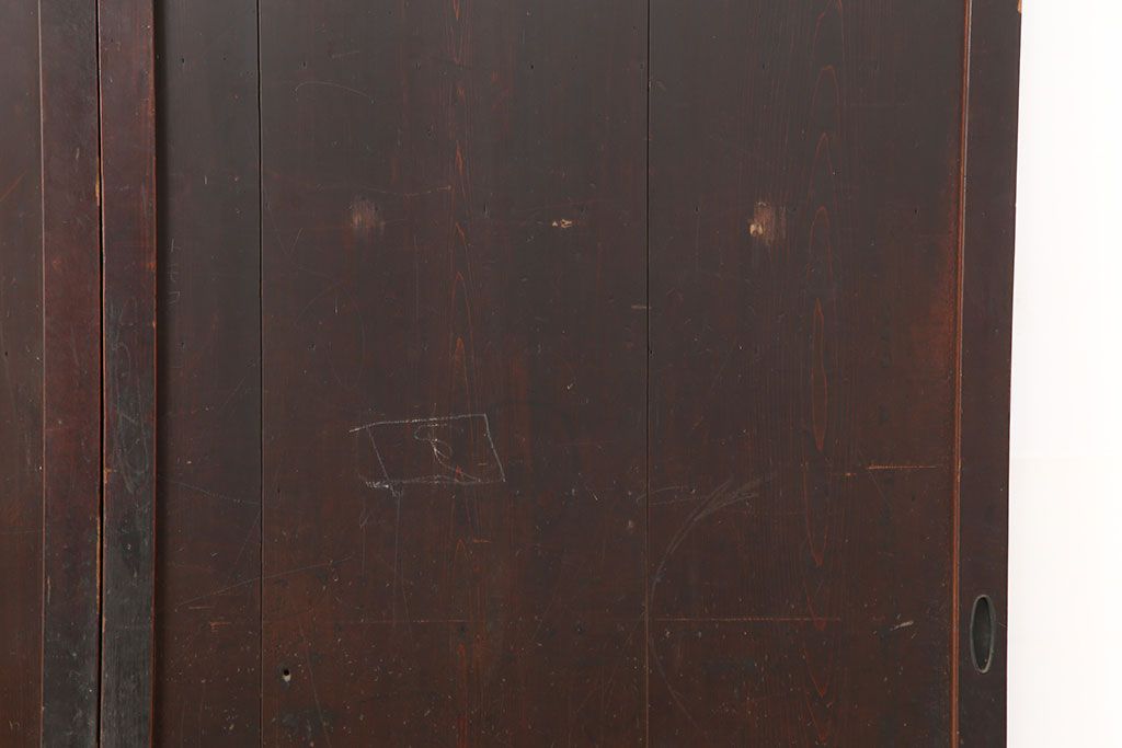 アンティーク建具　明治大正期　古民家スタイルにおすすめの舞良戸2枚セット(板戸、引き戸)(R-044341)