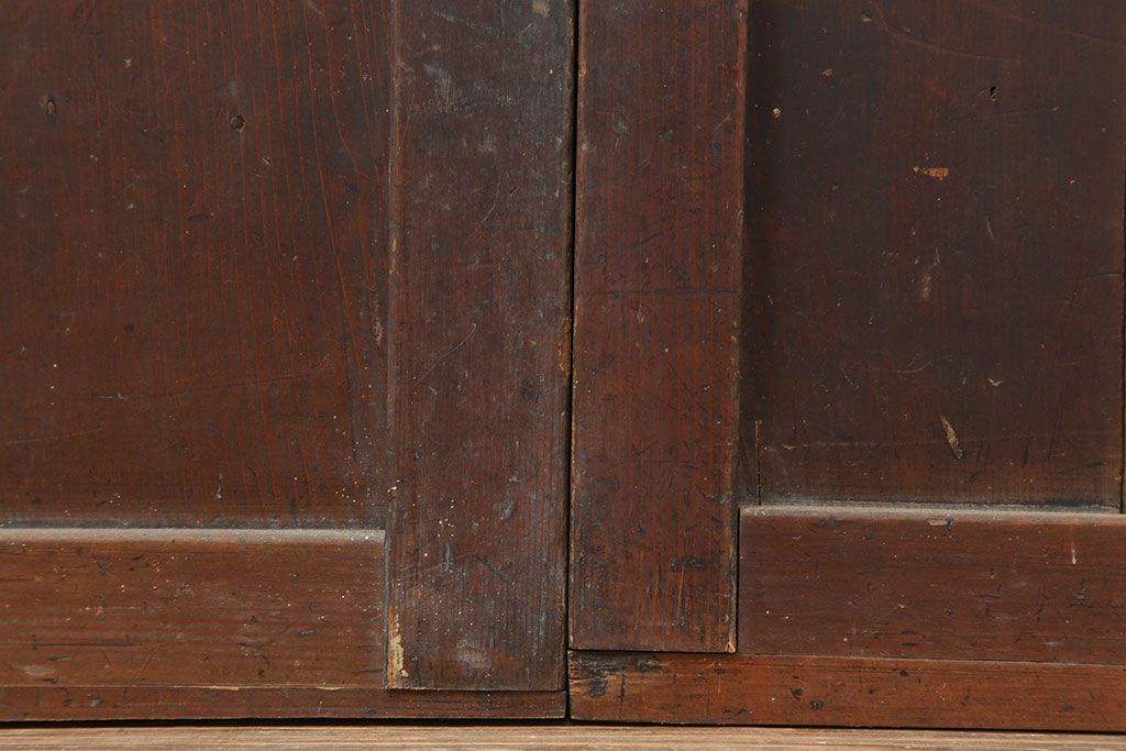 アンティーク建具　明治大正期　古民家スタイルにおすすめの舞良戸2枚セット(板戸、引き戸)(R-044341)