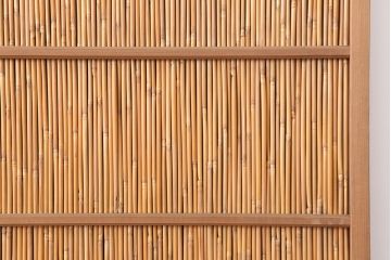 ビンテージ建具　昭和中期　和の風情を感じさせる御簾戸2枚セット(簾戸、簀戸、葭戸、夏障子、夏戸、葦戸)(R-044342)