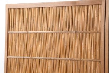 ビンテージ建具　昭和中期　和の風情を感じさせる御簾戸2枚セット(簾戸、簀戸、葭戸、夏障子、夏戸、葦戸)(R-044342)