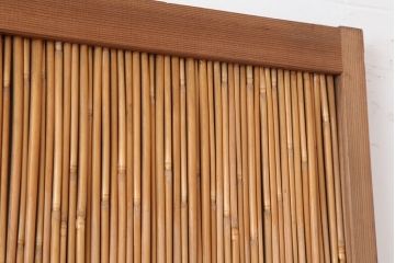 ビンテージ建具　昭和中期　和の風情を感じさせる御簾戸2枚セット(簾戸、簀戸、葭戸、夏障子、夏戸、葦戸)(R-044342)