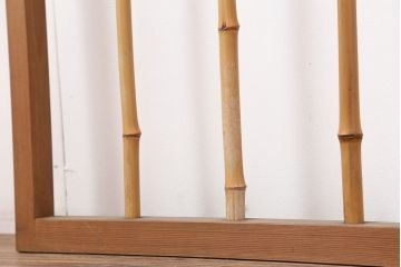 ビンテージ建具　昭和中期　和の風情を感じさせる御簾戸2枚セット(簾戸、簀戸、葭戸、夏障子、夏戸、葦戸)(R-044342)