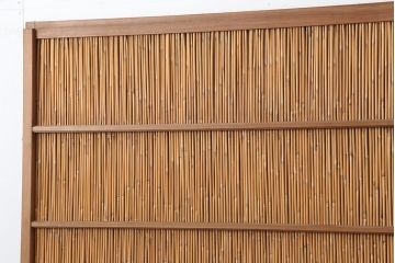 ビンテージ建具　昭和中期　和の風情を感じさせる御簾戸2枚セット(簾戸、簀戸、葭戸、夏障子、夏戸、葦戸)(R-044342)