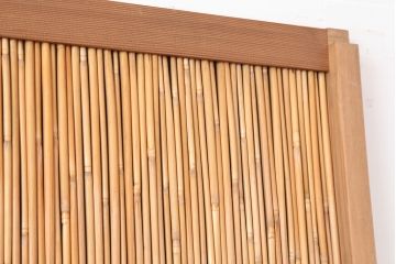 ビンテージ建具　昭和中期　和の風情を感じさせる御簾戸2枚セット(簾戸、簀戸、葭戸、夏障子、夏戸、葦戸)(R-044342)