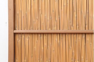 ビンテージ建具　昭和中期　和の風情を感じさせる御簾戸2枚セット(簾戸、簀戸、葭戸、夏障子、夏戸、葦戸)(R-044342)