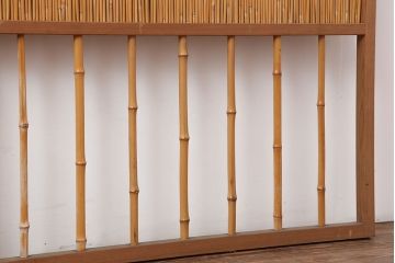 ビンテージ建具　昭和中期　和の風情を感じさせる御簾戸2枚セット(簾戸、簀戸、葭戸、夏障子、夏戸、葦戸)(R-044342)