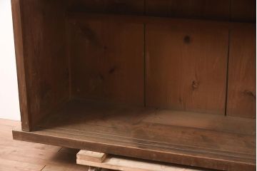 【簡易リペア限定品】アンティーク建具　明治大正期　凝った文様の意匠が目を引く木製棚(収納棚、飾り棚、オープンラック、シェルフ)(R-044346)