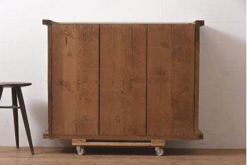 【簡易リペア限定品】アンティーク建具　明治大正期　凝った文様の意匠が目を引く木製棚(収納棚、飾り棚、オープンラック、シェルフ)(R-044346)