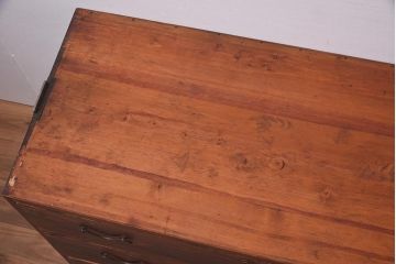 アンティーク家具　昭和初期　前面黒柿貼り　美しい縞模様が目を引く重ね箪笥(和箪笥、衣装箪笥、引き出し、チェスト)(R-044347)