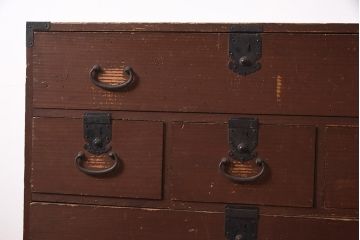 アンティーク家具　明治期　杉材　味のある風合いが魅力の和タンス(衣装箪笥、引き出し)(R-044351)