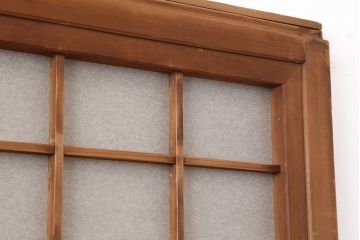 アンティーク建具　昭和初期　風情のある空間づくりにおすすめな引分猫間障子戸2枚セット(引き戸、建具)(R-044353)
