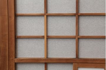 アンティーク建具　昭和初期　風情のある空間づくりにおすすめな引分猫間障子戸2枚セット(引き戸、建具)(R-044353)