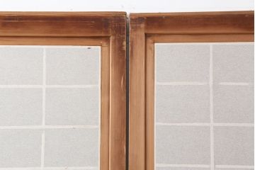 アンティーク建具　昭和初期　風情のある空間づくりにおすすめな引分猫間障子戸2枚セット(引き戸、建具)(R-044353)