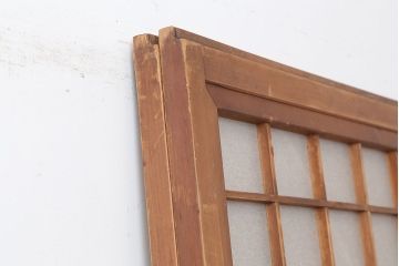 アンティーク建具　昭和初期　風情のある空間づくりにおすすめな引分猫間障子戸2枚セット(引き戸、建具)(R-044354)