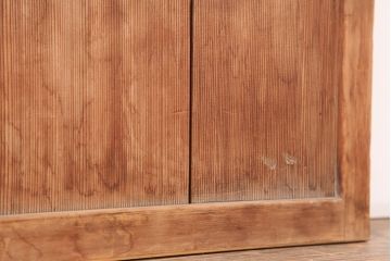 アンティーク建具　昭和初期　風情のある空間づくりにおすすめな引分猫間障子戸2枚セット(引き戸、建具)(R-044354)