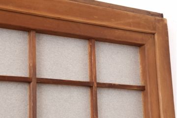アンティーク建具　昭和初期　風情のある空間づくりにおすすめな引分猫間障子戸2枚セット(引き戸、建具)(R-044355)