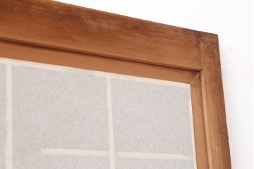 アンティーク建具　昭和初期　風情のある空間づくりにおすすめな引分猫間障子戸2枚セット(引き戸、建具)(R-044355)