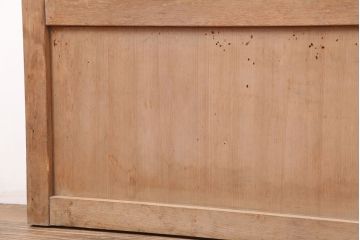 アンティーク建具　大正昭和初期　裏障子付きの趣のある格子戸2枚セット(帯ガラス戸、障子戸、引き戸、建具)(R-044358)
