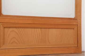 中古　昭和後期　角麻文様　すりガラス　明るい和の空間を演出する組子ガラス戸4枚セット(引き戸、建具)(R-044359)