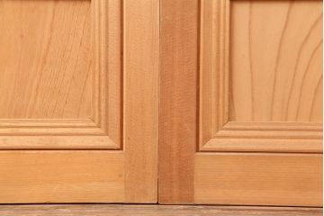 中古　昭和後期　角麻文様　すりガラス　明るい和の空間を演出する組子ガラス戸4枚セット(引き戸、建具)(R-044359)