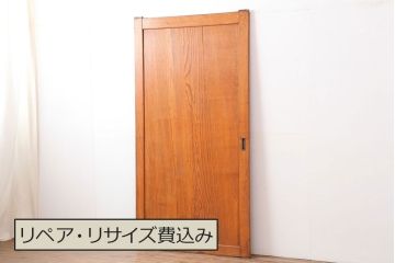 アンティーク建具　昭和初期　総栗材　味のある木味が魅力的な帯戸1枚(板戸、建具、引き戸)(R-044361)