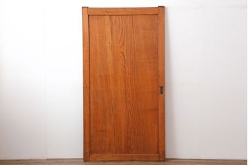 アンティーク建具　昭和初期　総栗材　味のある木味が魅力的な帯戸1枚(板戸、建具、引き戸)(R-044361)