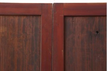 アンティーク建具　和製アンティーク　明治期　経年による味わいが魅力的な格子帯戸2枚セット(板戸、建具、引き戸)(R-044362)