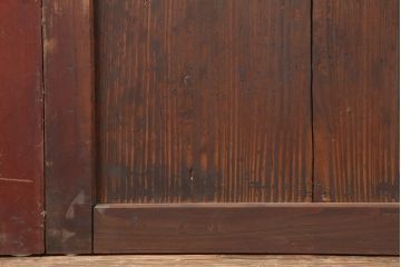 アンティーク建具　和製アンティーク　明治期　経年による味わいが魅力的な格子帯戸2枚セット(板戸、建具、引き戸)(R-044362)