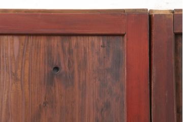 アンティーク建具　和製アンティーク　明治期　経年による味わいが魅力的な格子帯戸2枚セット(板戸、建具、引き戸)(R-044362)