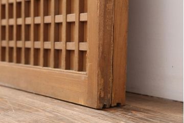 アンティーク建具　昭和中期　和モダンな空間演出におすすめな板戸2枚セット(引き戸、建具)(R-044363)