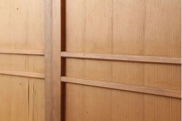 アンティーク建具　昭和中期　和モダンな空間演出におすすめな板戸2枚セット(引き戸、建具)(R-044363)