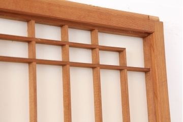 アンティーク建具　昭和レトロ　組子のデザインが魅力的な障子戸4枚セット(建具、引き戸)(R-044364)