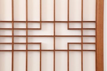 アンティーク建具　昭和レトロ　組子のデザインが魅力的な障子戸4枚セット(建具、引き戸)(R-044364)