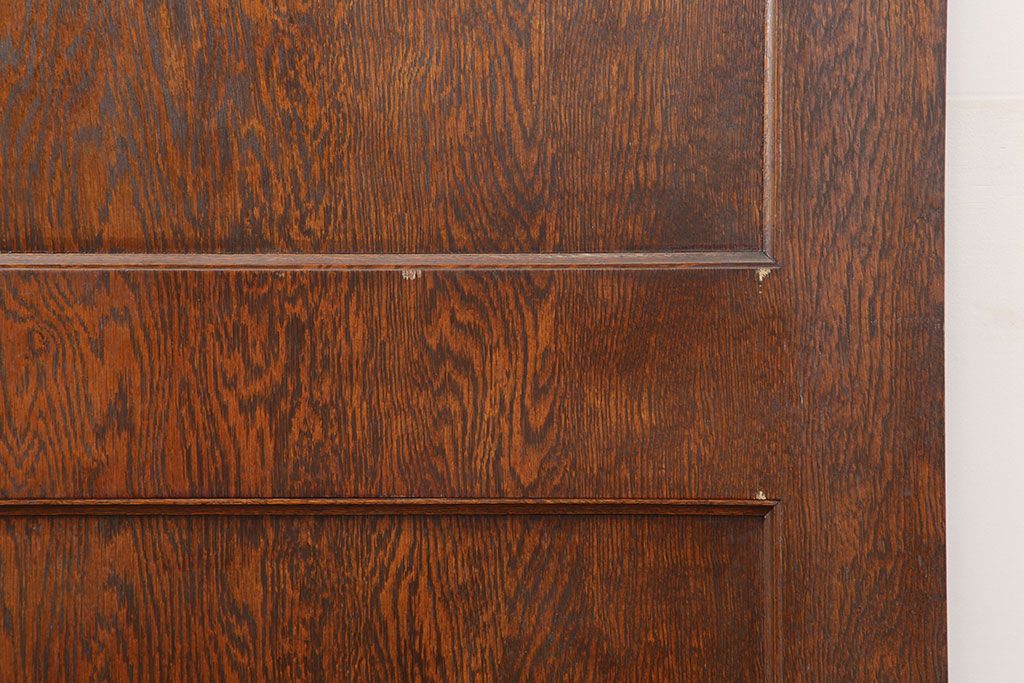 アンティーク建具　昭和初期　突き板仕上げ　独特な木目が目を引く木製ドア　(R-044365)